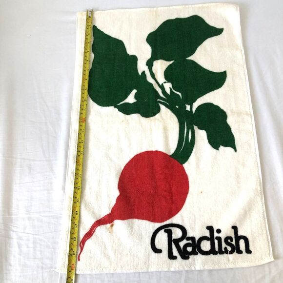 Vintage Martex Perla Meyers Kitchen Towel Radish 1977 Made in USA - Picture 4 of 6